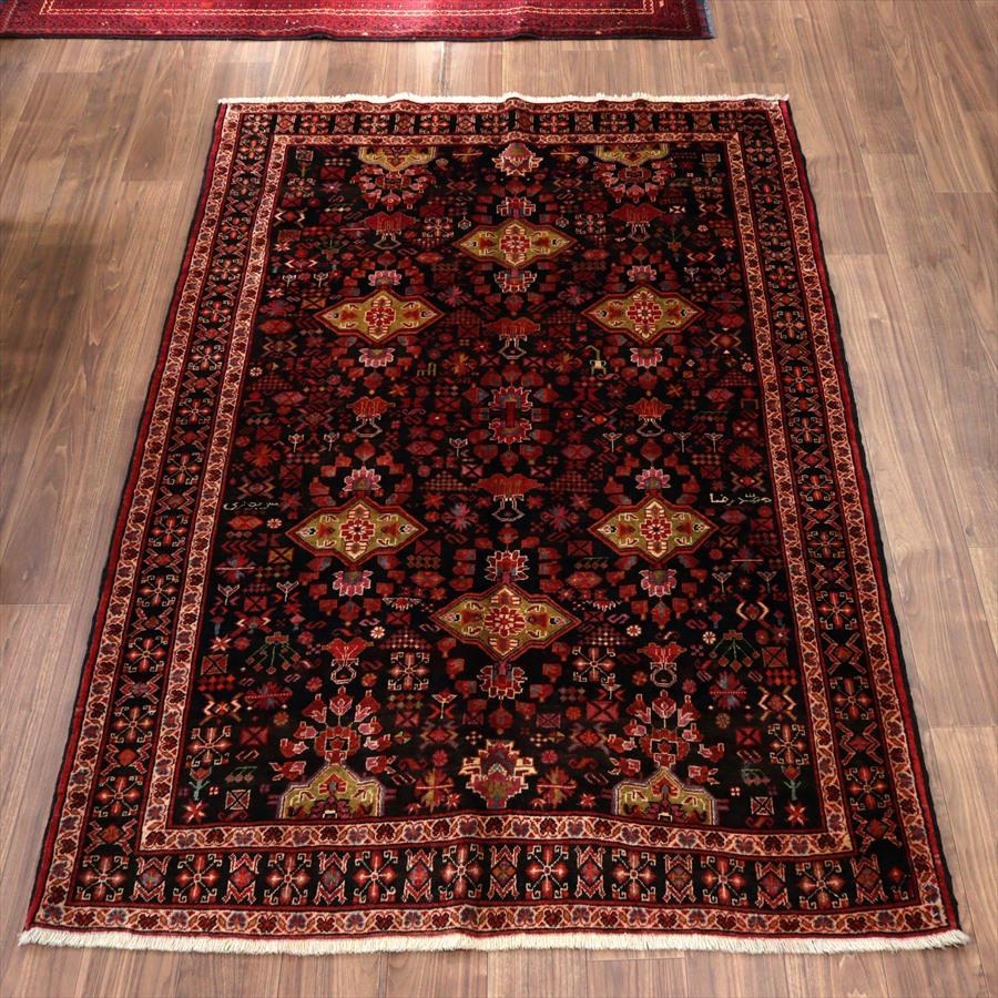 イランの手織り絨毯 バルーチ 219x145cm 小花と幾何学模様 トライバルラグ | 