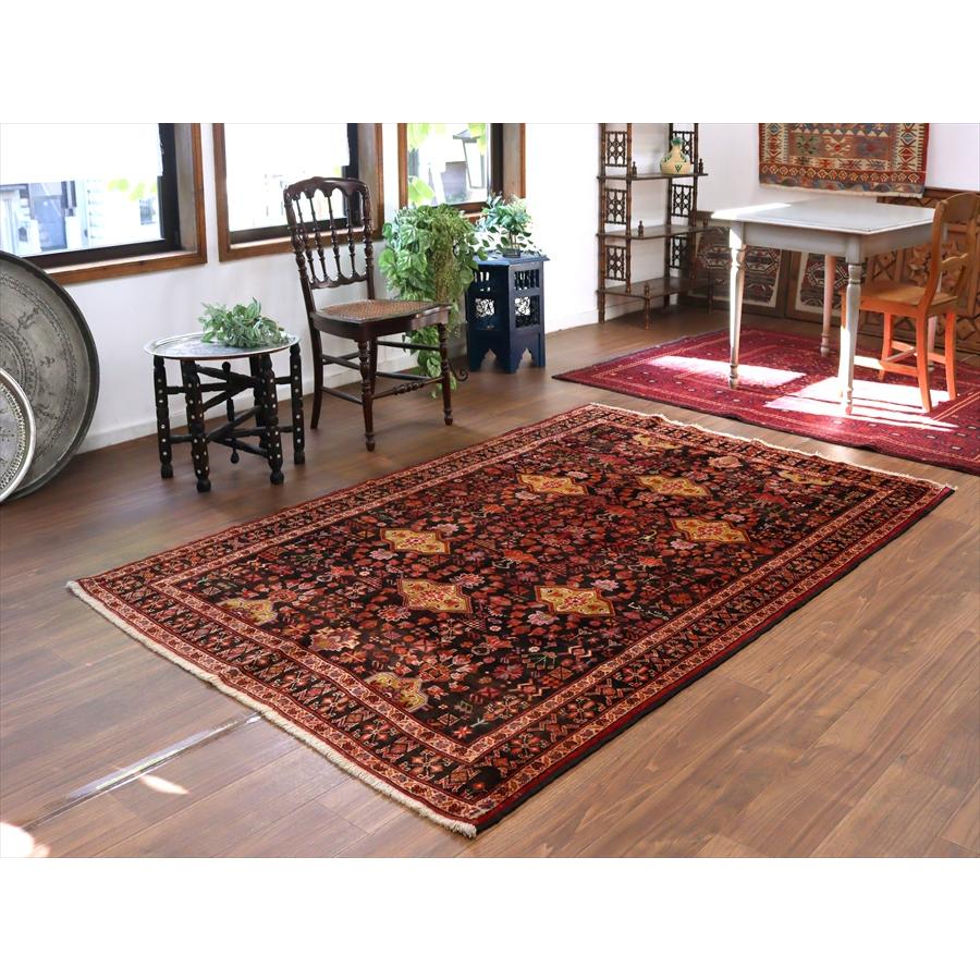 イランの手織り絨毯 バルーチ 219x145cm 小花と幾何学模様 トライバルラグ |  | 01