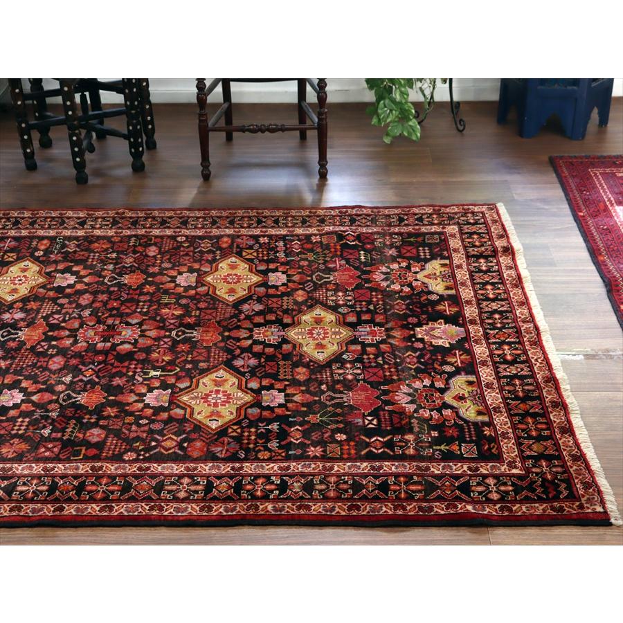 イランの手織り絨毯 バルーチ 219x145cm 小花と幾何学模様 トライバルラグ |  | 03