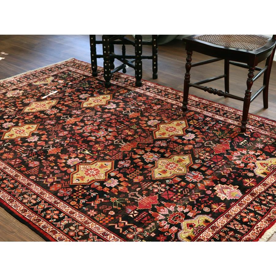 イランの手織り絨毯 バルーチ 219x145cm 小花と幾何学模様 トライバルラグ |  | 08
