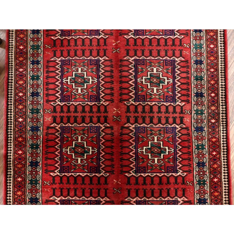 イランの手織りラグ トルクメン 291x111cm 細長いサイズ 幾何学模様 |  | 04