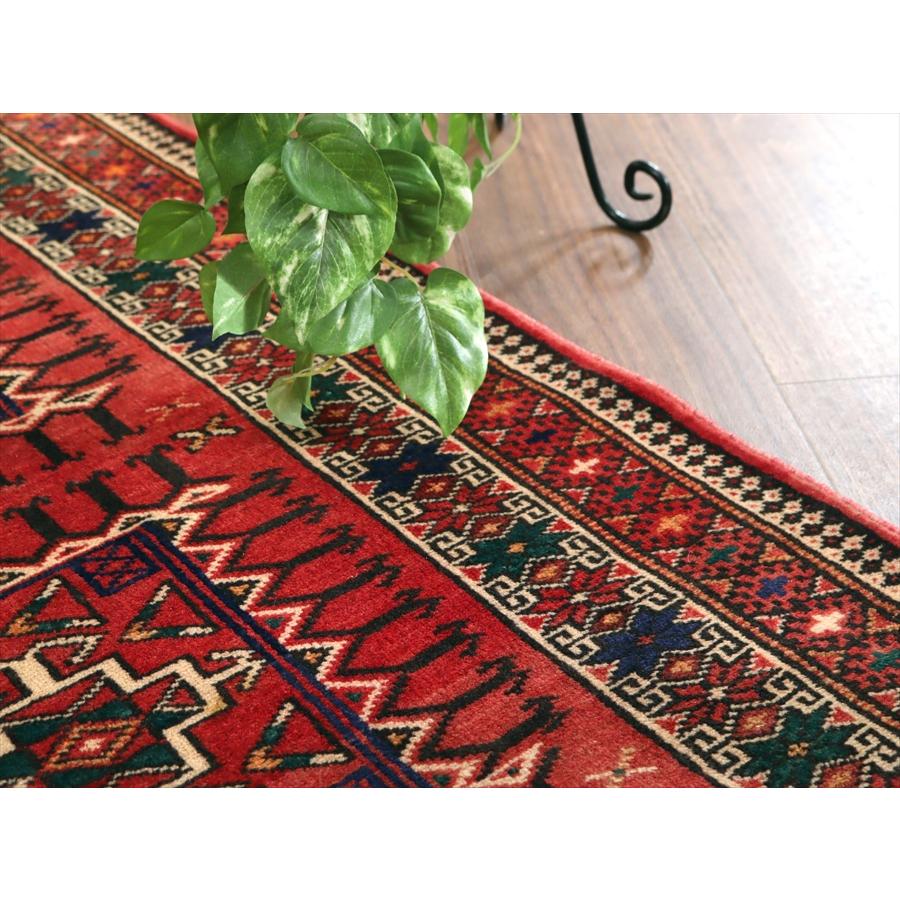 イランの手織りラグ トルクメン 291x111cm 細長いサイズ 幾何学模様 |  | 05