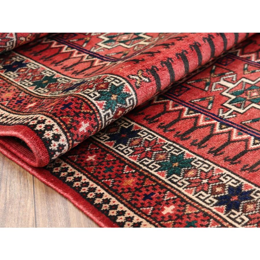 イランの手織りラグ トルクメン 291x111cm 細長いサイズ 幾何学模様 |  | 08