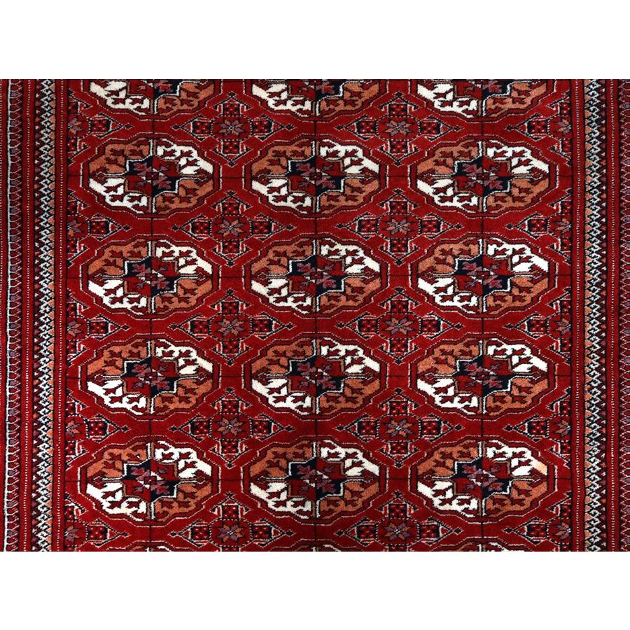 トルクメン族の絨毯 トライバルラグ 208x134cm 連なるギュル文様 手織りラグ |  | 04