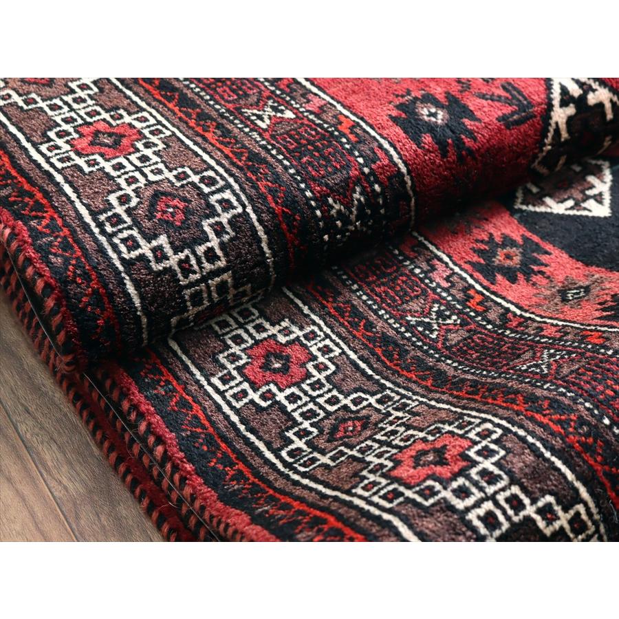 トライバルラグ バルーチ 249x123cm 部族絨毯 ３つのメダリオン |  | 10