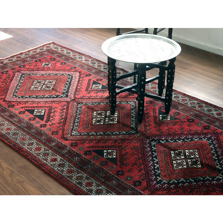 トライバルラグ バルーチ 249x123cm 部族絨毯 ３つのメダリオン |  | 08