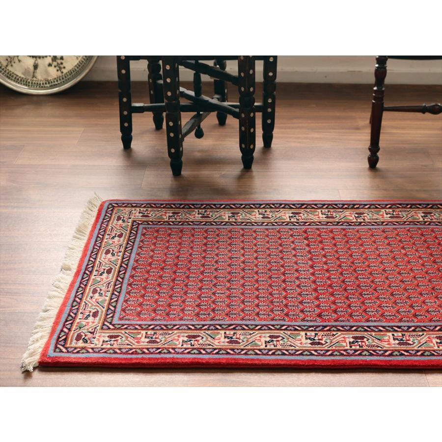 イランの手織りラグ サルーク 131x59cm ボテ ペイズリーのモチーフ レッド |  | 02