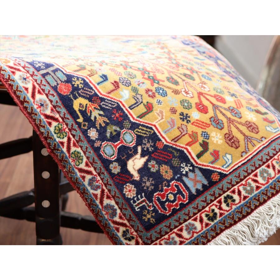 イランの手織りラグ 77x44cm 釣り鐘形のミフラープ カシュクーリ |  | 05