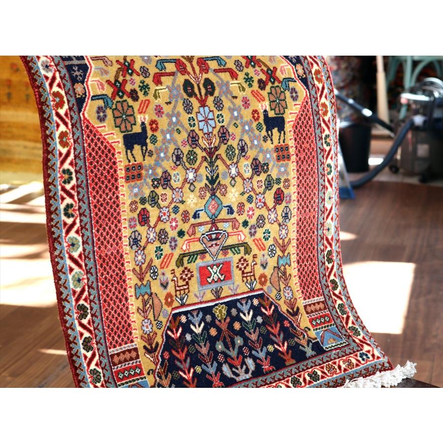 イランの手織りラグ 77x44cm 釣り鐘形のミフラープ カシュクーリ |  | 07