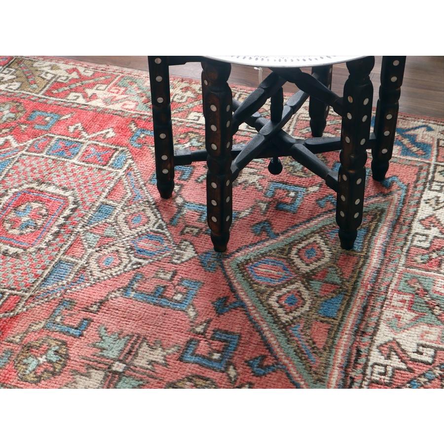 トルコ絨毯 チャナッカレ 175x119cm 色褪せたレッド＆ブルー |  | 07