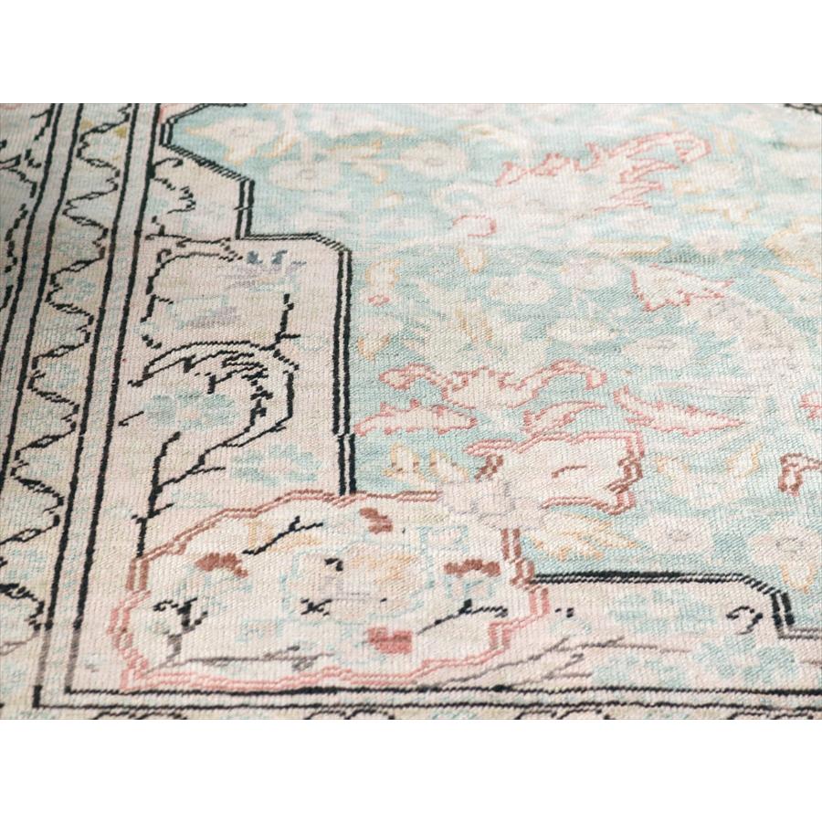 オールドカーペット トルコ絨毯 208x145cm 色褪せたターコイズブルー |  | 10