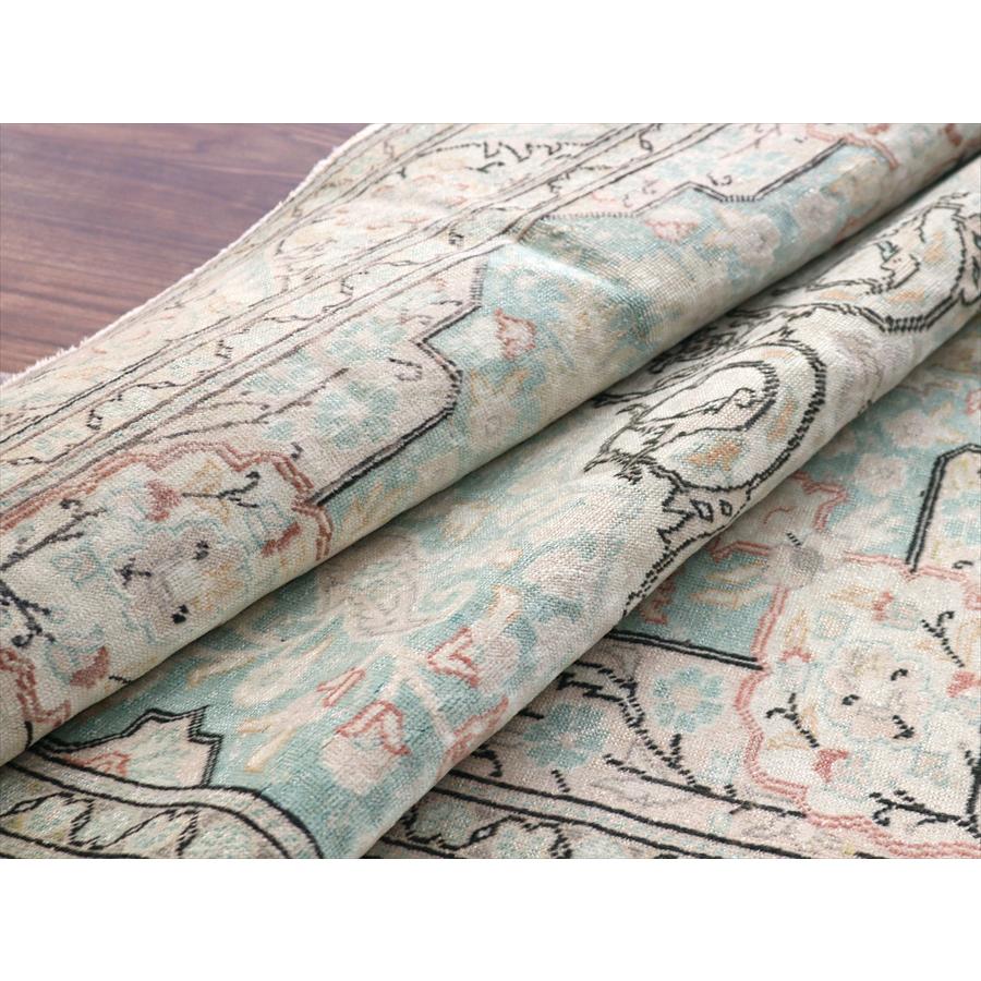 オールドカーペット トルコ絨毯 208x145cm 色褪せたターコイズブルー |  | 12