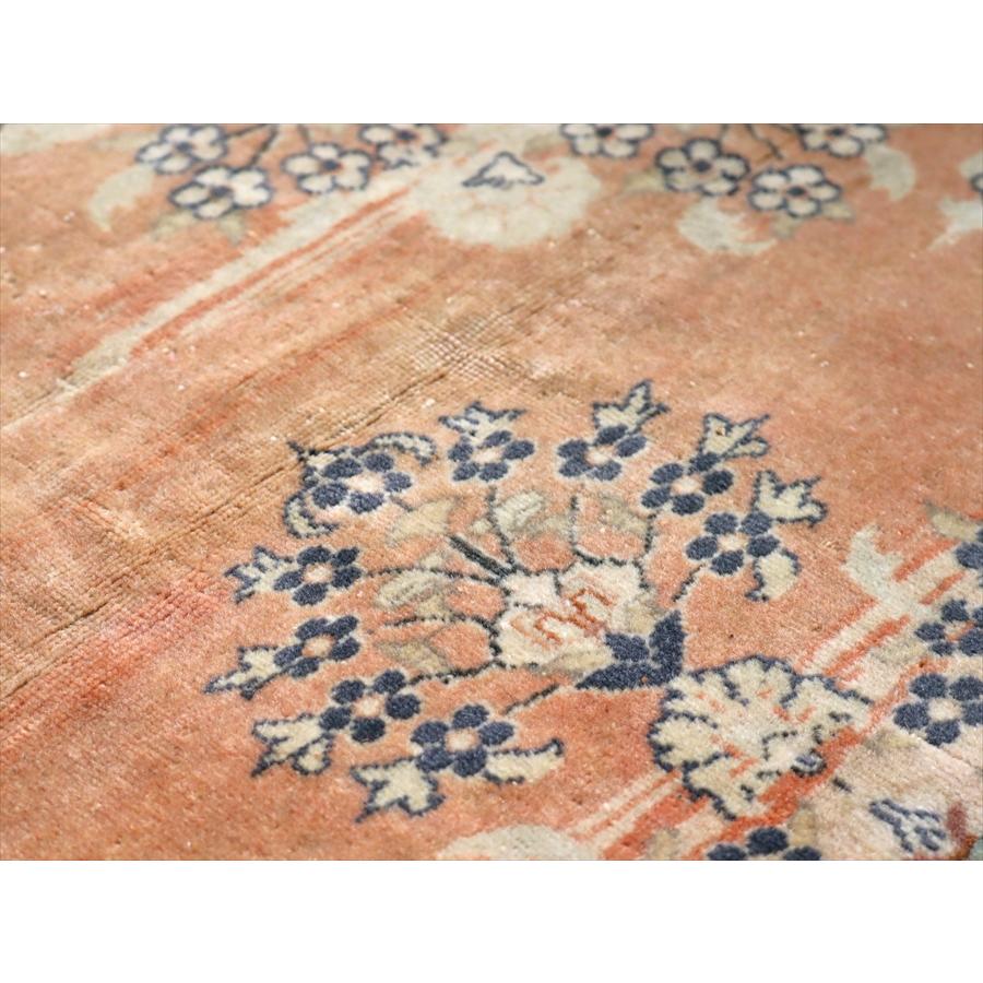 オールドカーペット パステルカラー 148x95cm 花形のメダリオン ヴィンテージラグ |  | 11