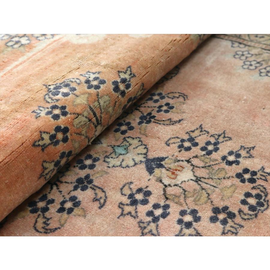 オールドカーペット パステルカラー 148x95cm 花形のメダリオン ヴィンテージラグ |  | 15