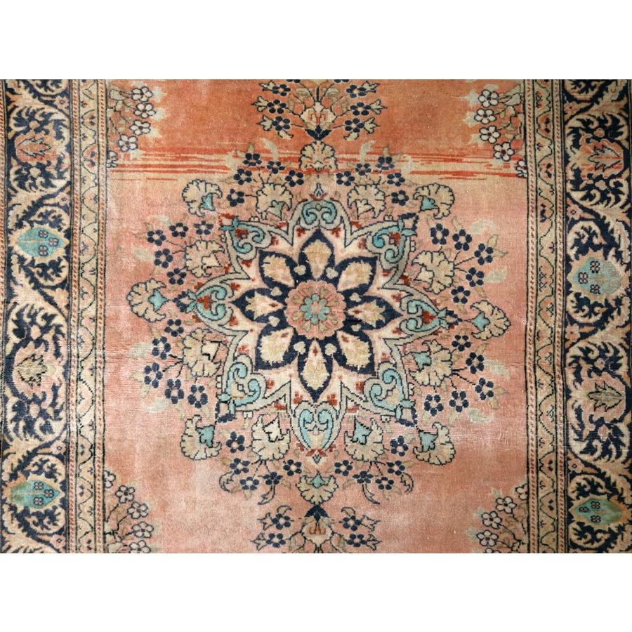 オールドカーペット パステルカラー 148x95cm 花形のメダリオン ヴィンテージラグ |  | 05