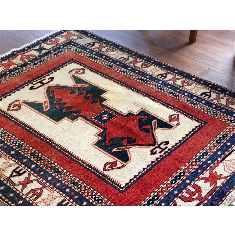 オールドラグ シルヴァン 150x120cm 手織り絨毯 幾何学モチーフ |  | 09