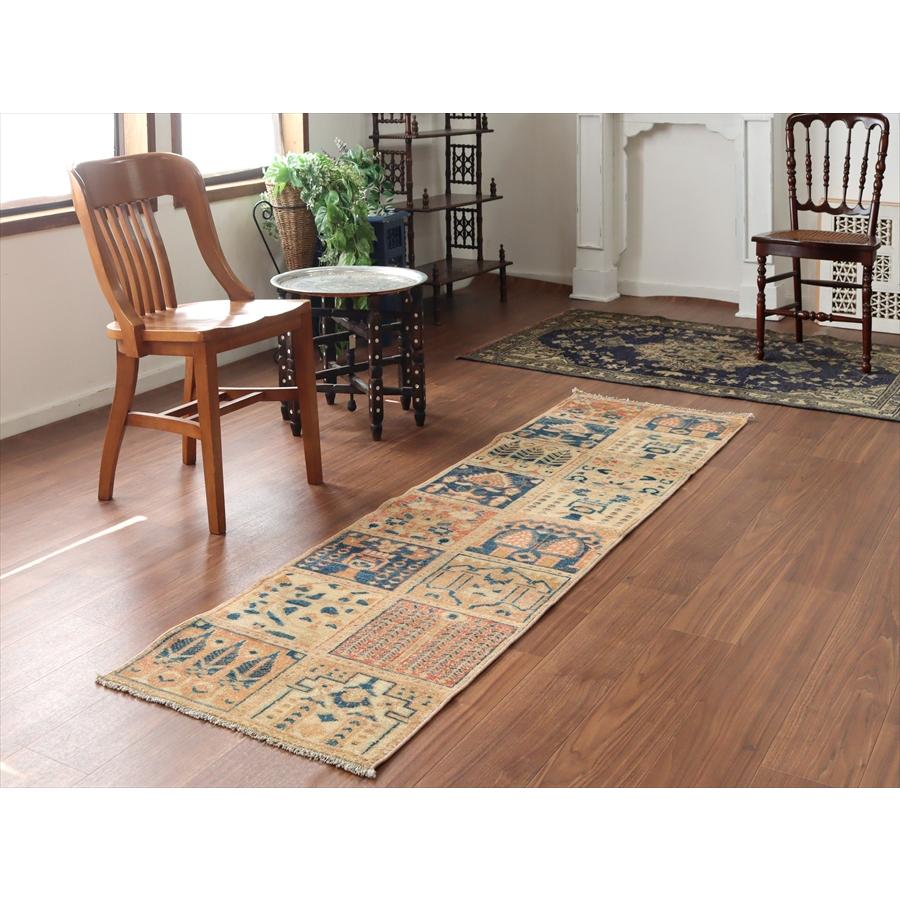 イランの手織り絨毯 バフティアリ 222x60cm タイルデザイン 細長いサイズ |  | 01