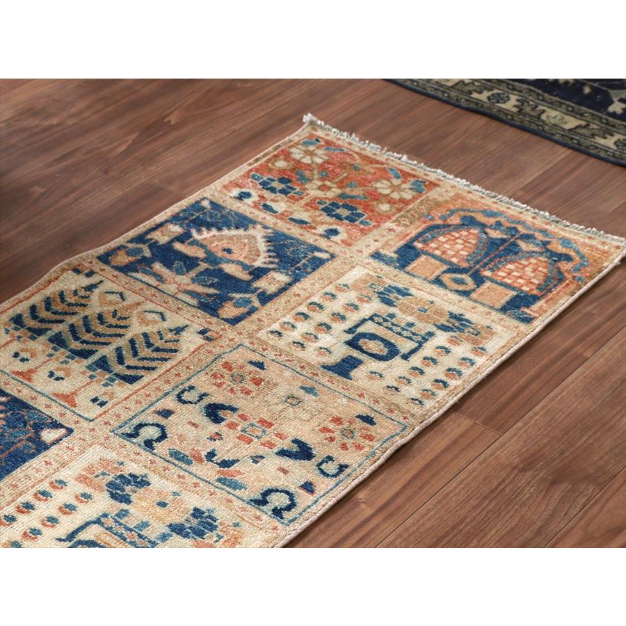 イランの手織り絨毯 バフティアリ 222x60cm タイルデザイン 細長いサイズ |  | 02