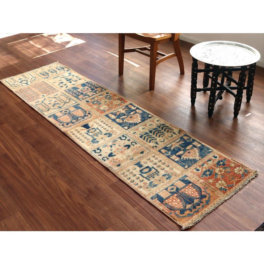 イランの手織り絨毯 バフティアリ 222x60cm タイルデザイン 細長いサイズ |  | 05