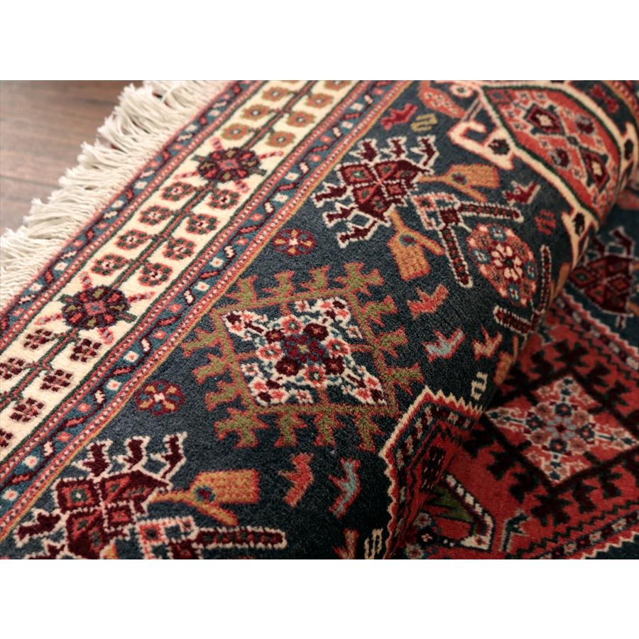 六角メダリオン 部族絨毯 125x82cm カシュカイ族の手織りラグ カシュクーリ |  | 13