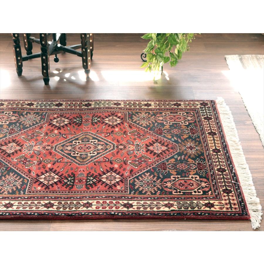 六角メダリオン 部族絨毯 125x82cm カシュカイ族の手織りラグ カシュクーリ |  | 02