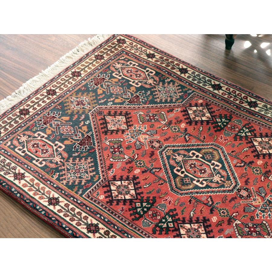 六角メダリオン 部族絨毯 125x82cm カシュカイ族の手織りラグ カシュクーリ |  | 03