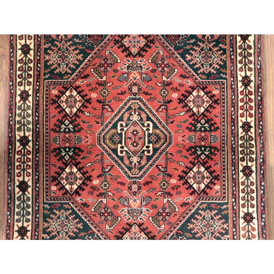 六角メダリオン 部族絨毯 125x82cm カシュカイ族の手織りラグ カシュクーリ |  | 04