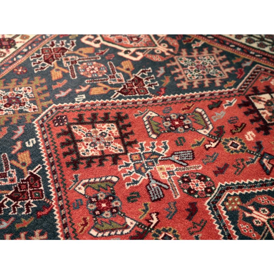 六角メダリオン 部族絨毯 125x82cm カシュカイ族の手織りラグ カシュクーリ |  | 07