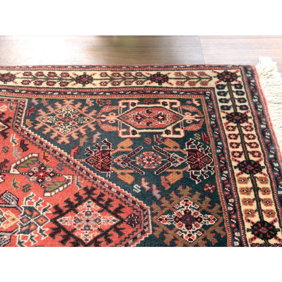 六角メダリオン 部族絨毯 125x82cm カシュカイ族の手織りラグ カシュクーリ |  | 08