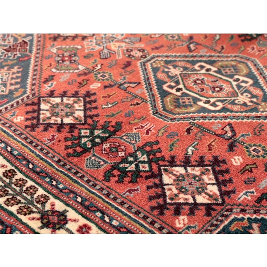 六角メダリオン 部族絨毯 125x82cm カシュカイ族の手織りラグ カシュクーリ |  | 09