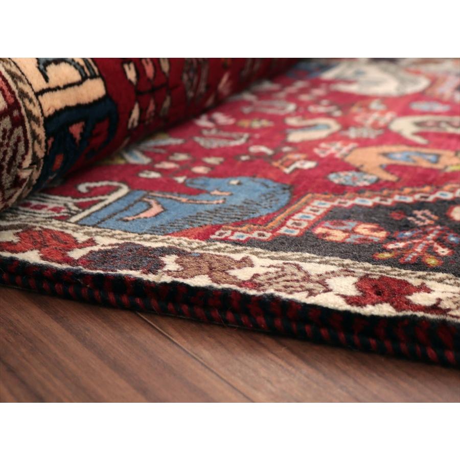 赤い六角メダリオン 141x72cm 部族絨毯 イランの手織りラグ |  | 13