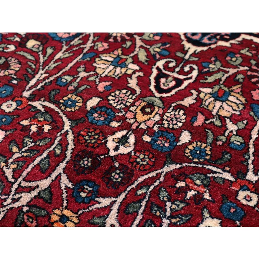 ペルシャ絨毯 サーベ 202x131cm 連なるフラワーデザイン 手織りラグ |  | 10