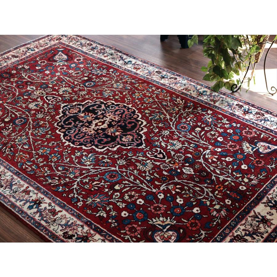 ペルシャ絨毯 サーベ 202x131cm 連なるフラワーデザイン 手織りラグ |  | 06