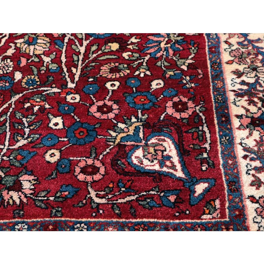 ペルシャ絨毯 サーベ 202x131cm 連なるフラワーデザイン 手織りラグ |  | 09