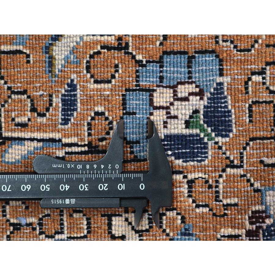 ペルシャ絨毯 シャヘレザー 173x106cm 連なる花模様 ブラウン＆ネイビー 手織りラグ |  | 13