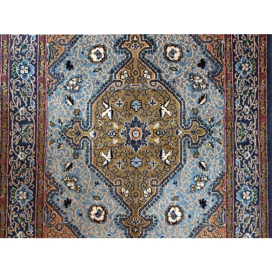 ペルシャ絨毯 シャヘレザー 173x106cm 連なる花模様 ブラウン＆ネイビー 手織りラグ |  | 04