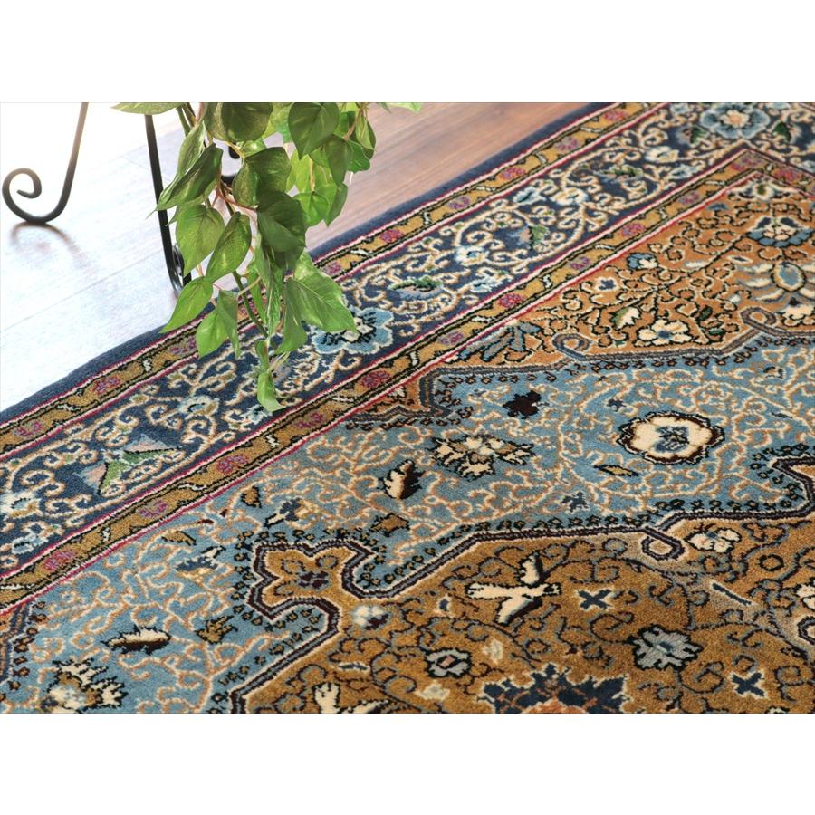 ペルシャ絨毯 シャヘレザー 173x106cm 連なる花模様 ブラウン＆ネイビー 手織りラグ |  | 06