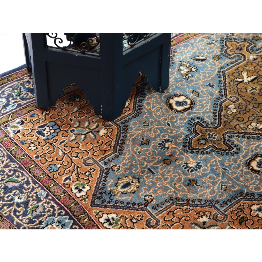 ペルシャ絨毯 シャヘレザー 173x106cm 連なる花模様 ブラウン＆ネイビー 手織りラグ |  | 07