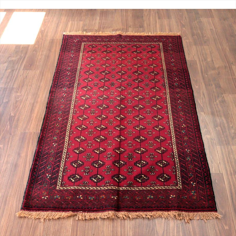 イランの手織りラグ バルーチ 194x114cm 連続する幾何学模様 | 