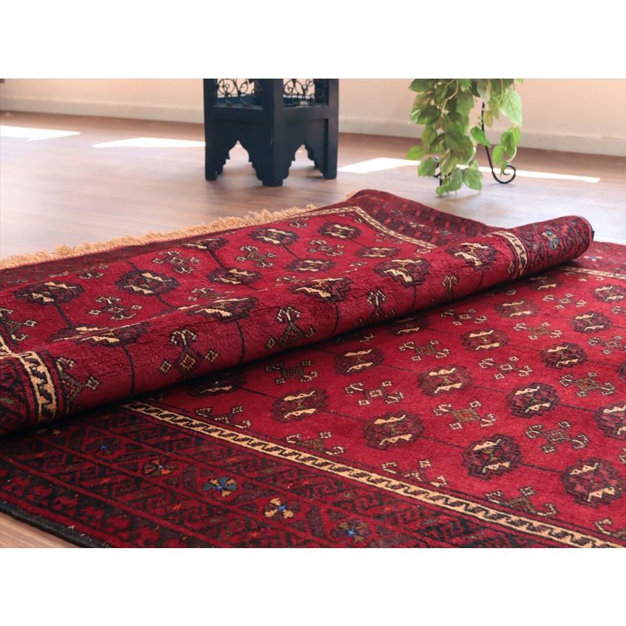 イランの手織りラグ バルーチ 194x114cm 連続する幾何学模様 |  | 08