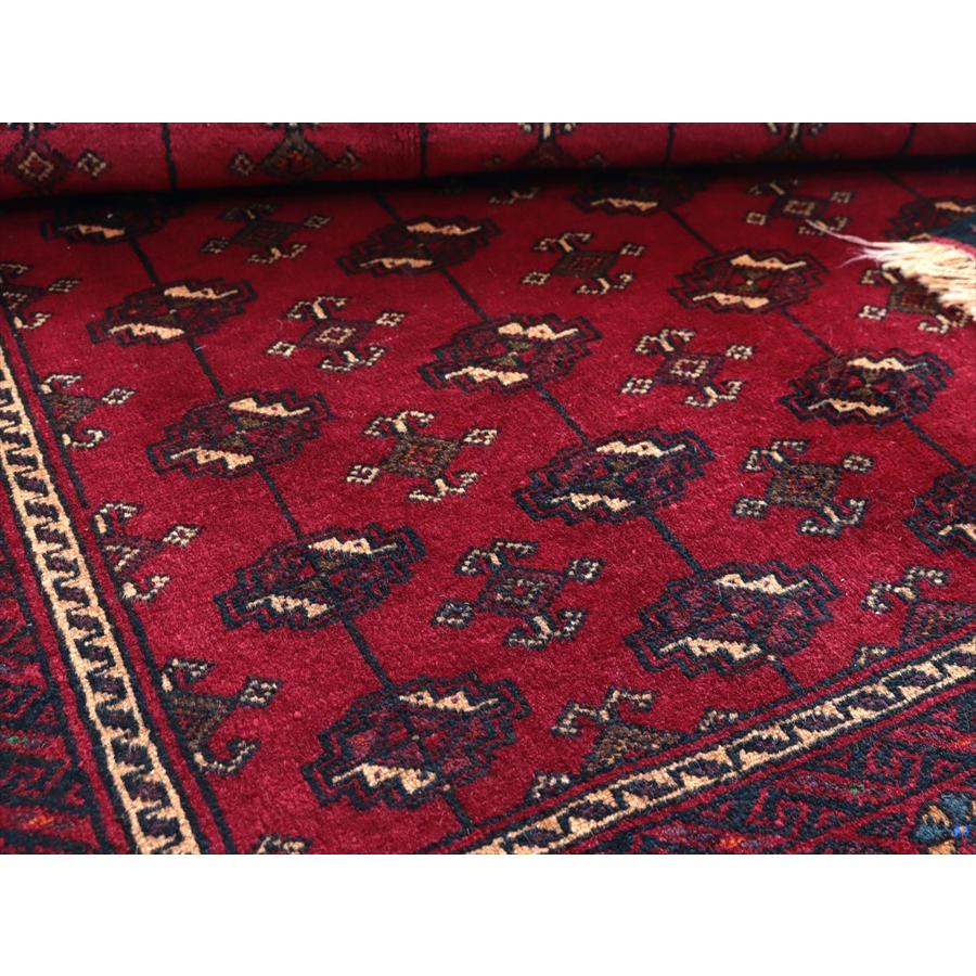 イランの手織りラグ バルーチ 194x114cm 連続する幾何学模様 |  | 09