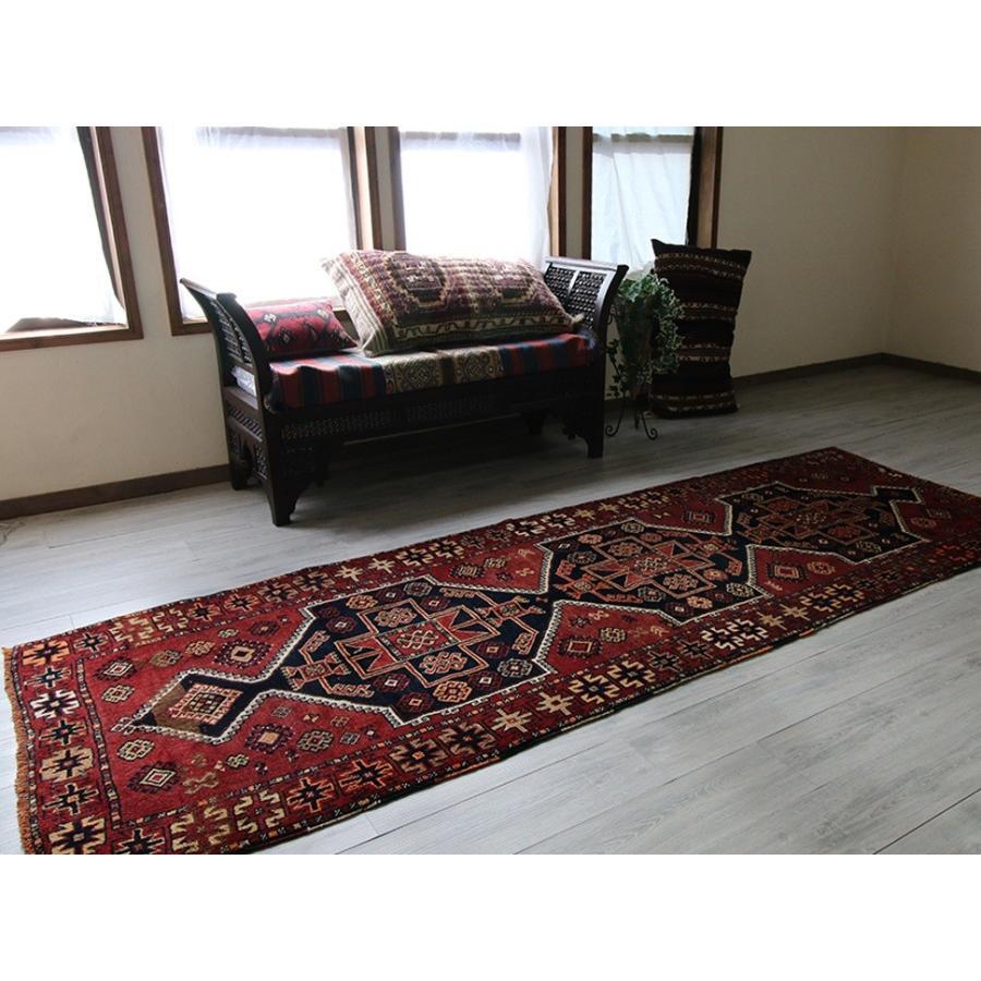 トライバルラグ/オールドカーペット クルディッシュ313×110cm３つの変形メダリオン ヨルルック | ブランド登録なし | 01