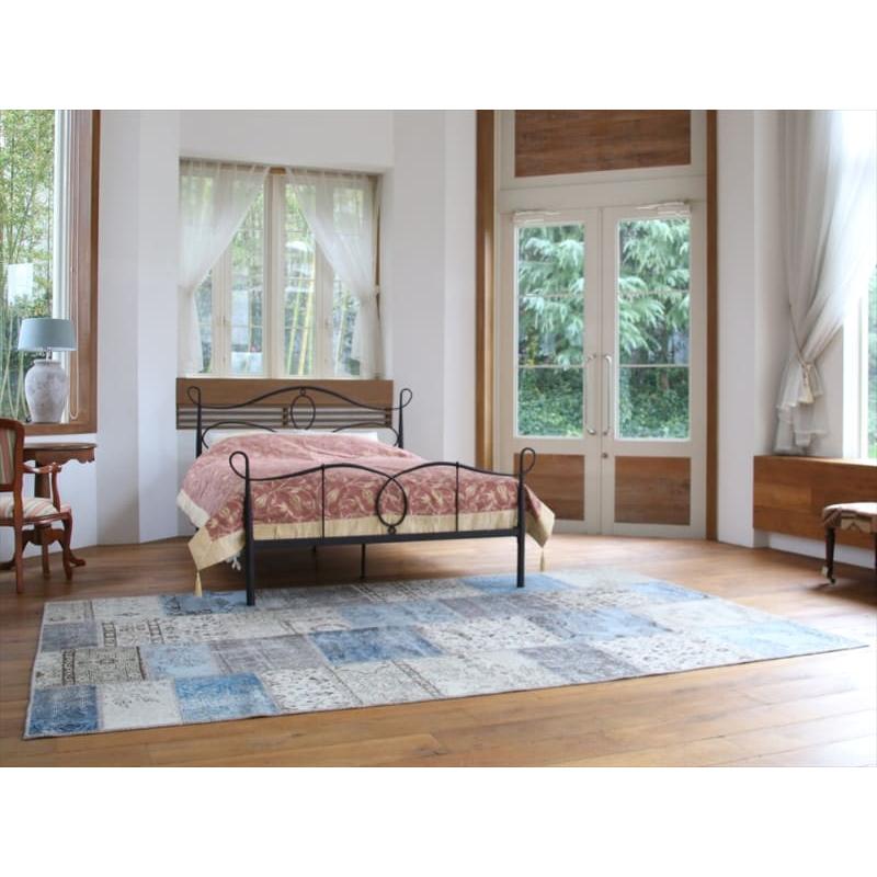 リサイクル・パッチワークラグ 303x200cm アイボリーベージュ・ペールブルー |  | 01