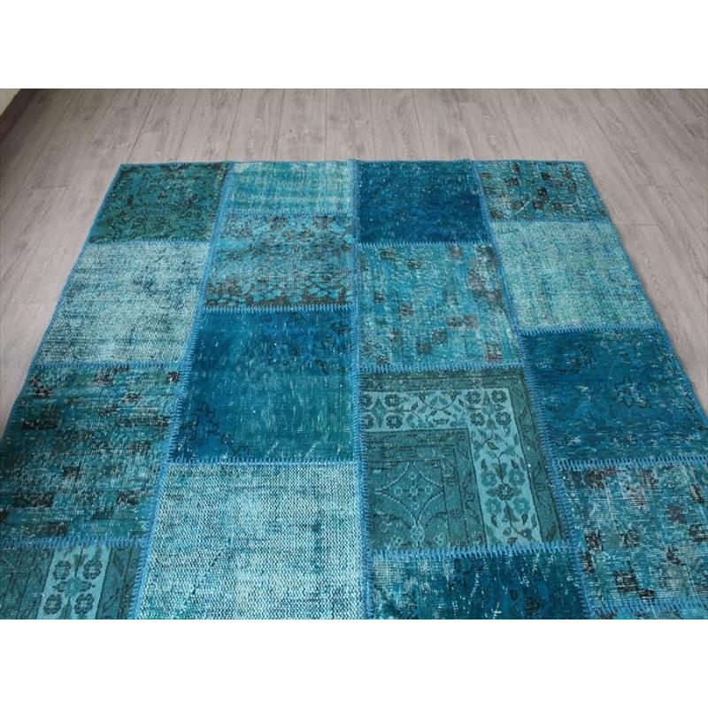 リサイクル・パッチワークラグ 243x171cm ブルーグリーン/カリヨラサイズ |  | 05