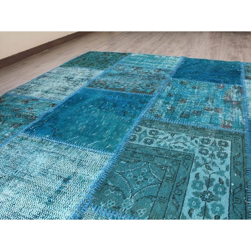 リサイクル・パッチワークラグ 243x171cm ブルーグリーン/カリヨラサイズ |  | 07