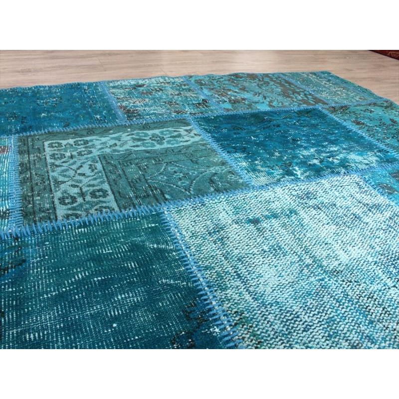 リサイクル・パッチワークラグ 243x171cm ブルーグリーン/カリヨラサイズ |  | 08