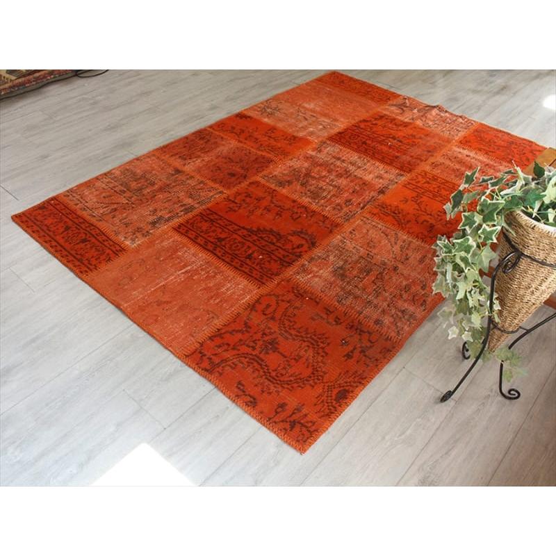 リサイクル・パッチワークラグ 222x152cm オレンジ/カリヨラサイズ |  | 12