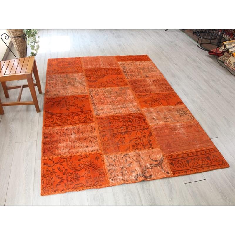 リサイクル・パッチワークラグ 222x152cm オレンジ/カリヨラサイズ |  | 03