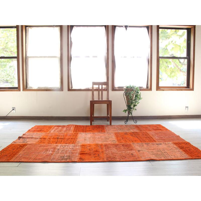 リサイクル・パッチワークラグ 222x152cm オレンジ/カリヨラサイズ |  | 04