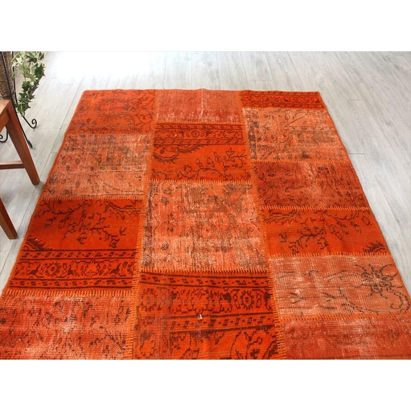 リサイクル・パッチワークラグ 222x152cm オレンジ/カリヨラサイズ |  | 05